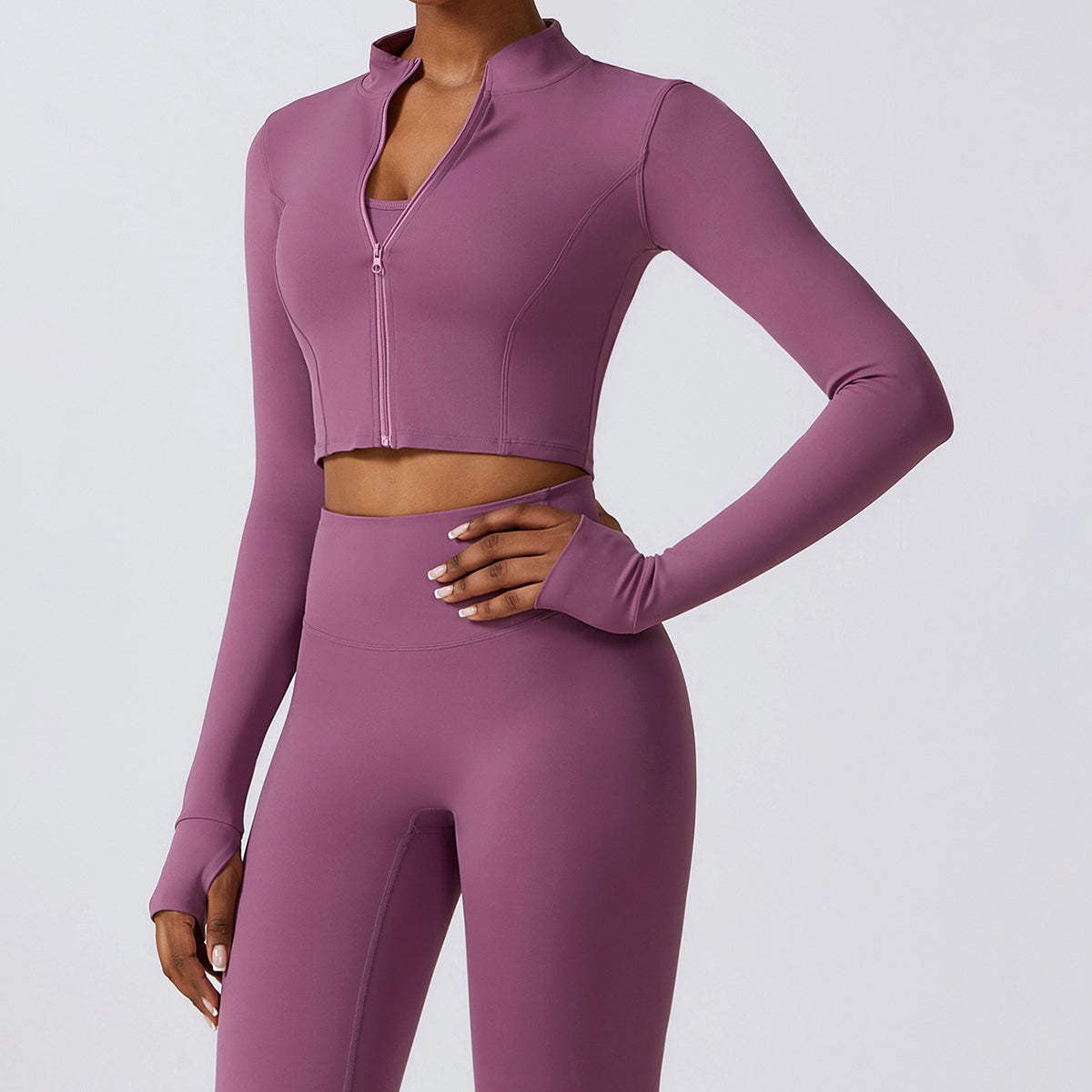 8047 Women Zippered Long Sleeve Yoga Coat Slim Fit Quick-drying Fitness Running Sports Top 8047 Women Zippered Long Sleeve Yoga Coat Slim Fit Quick-drying Fitness Running Sports Top